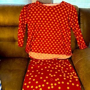 LuLaRoe 2 Piece Polka Dot Set